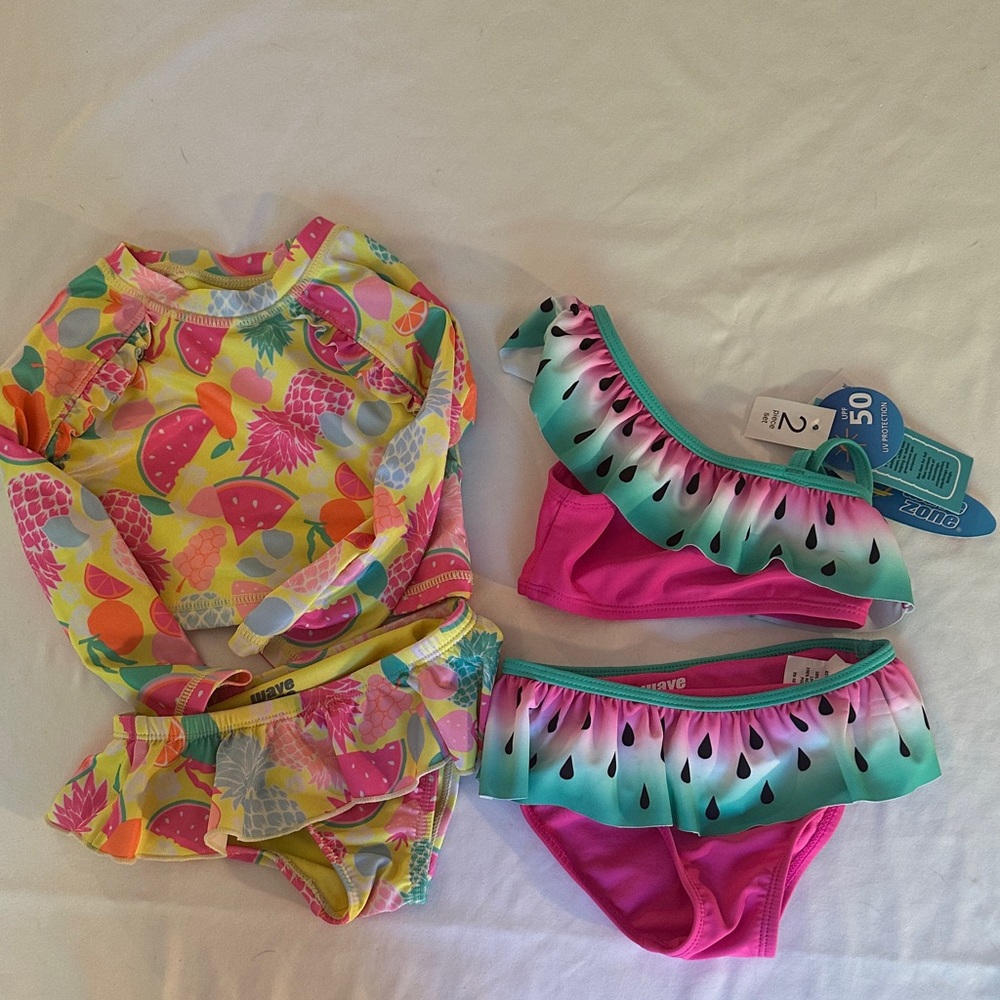 Vibrant Kids Swim Rashguard Set with Watermelon Print